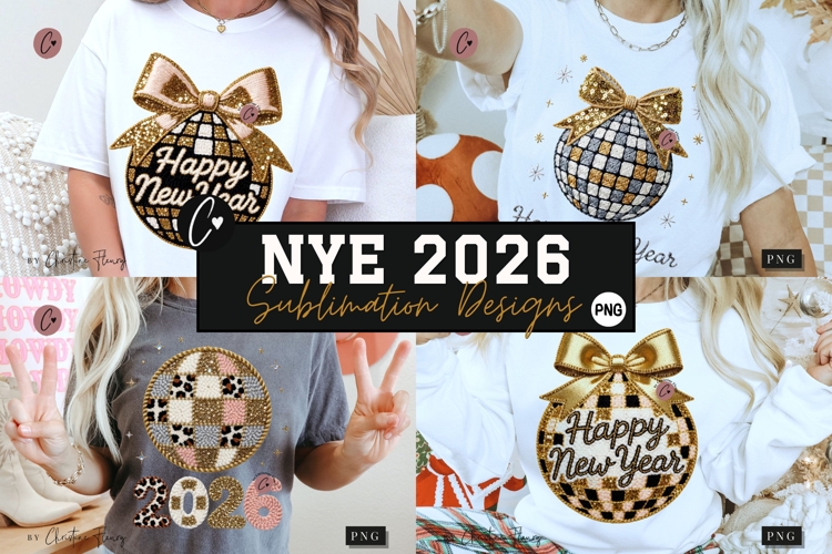 2026 Discoball PNG Faux Latch Hook - 4 Designs