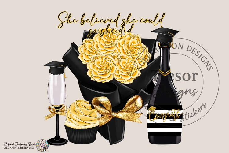 Graduation Celebration PNG She Believed She Could So She Did