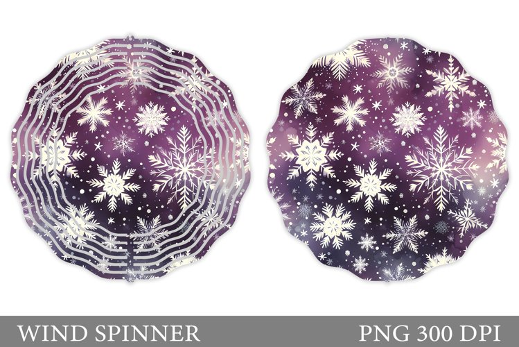 Snowflakes Wind Spinner. Winter Wind Spinner Sublimation example image 1