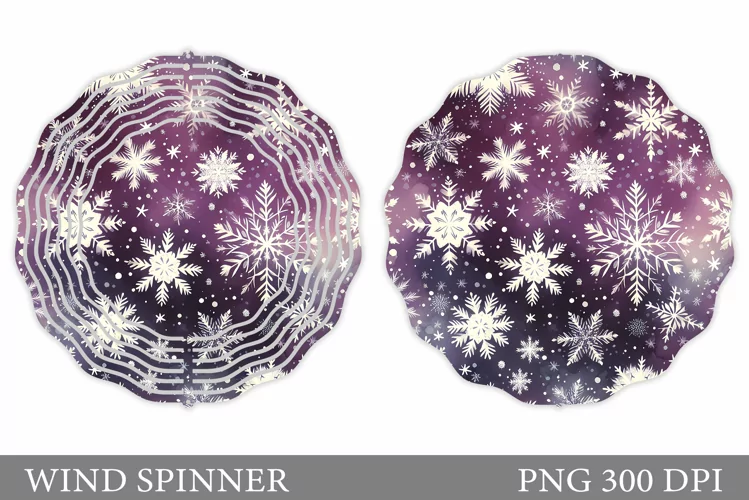 Snowflakes Wind Spinner. Winter Wind Spinner Sublimation