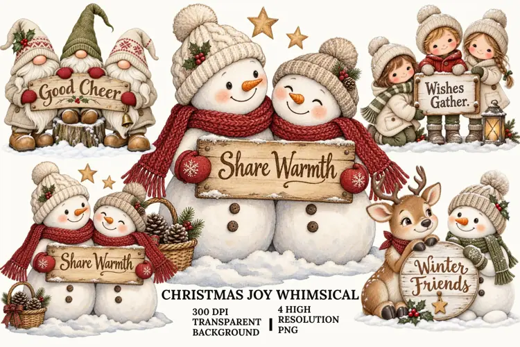 Christmas Gnome Kids PNG, Cozy Winter Sublimation Designs