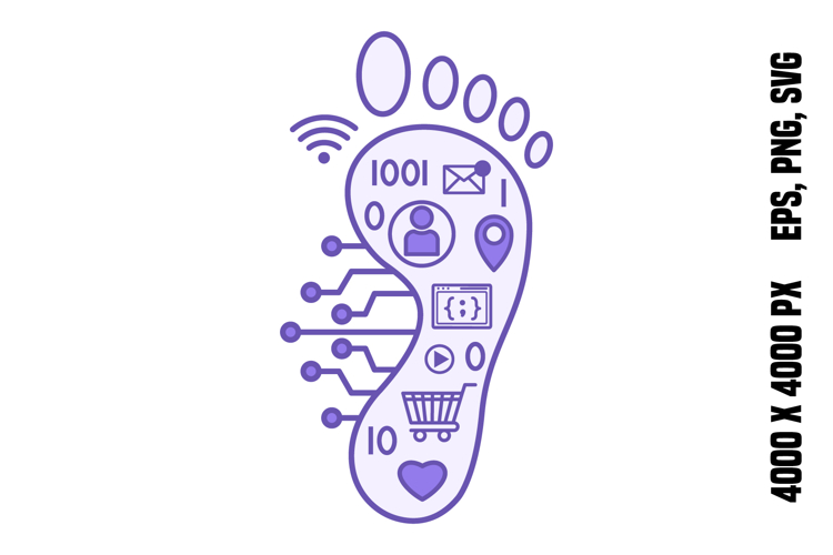 Purple Digital Footprint Icon