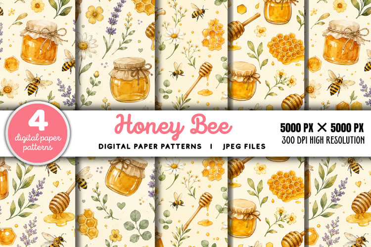 Bee Scrapbook Paper Image 5