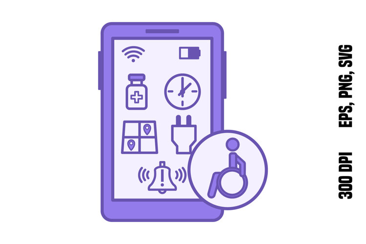 Purple Cognitive Disability Support Icon example image 1