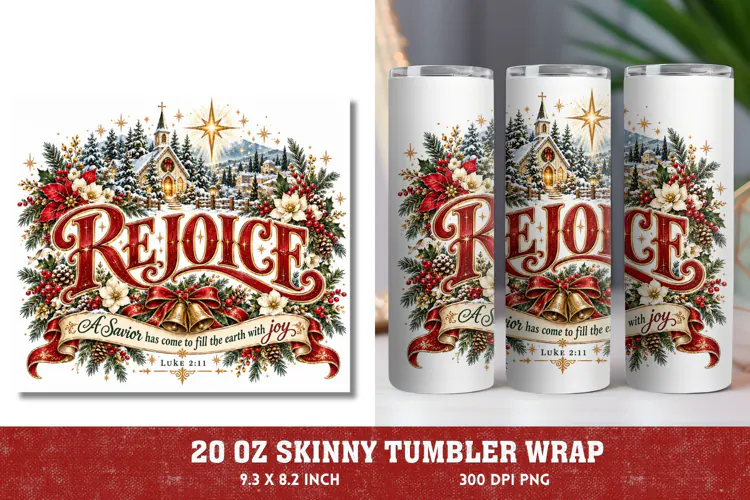 Emmanuel Christmas Tumbler Wrap, Christian Christmas 20oz Tu
