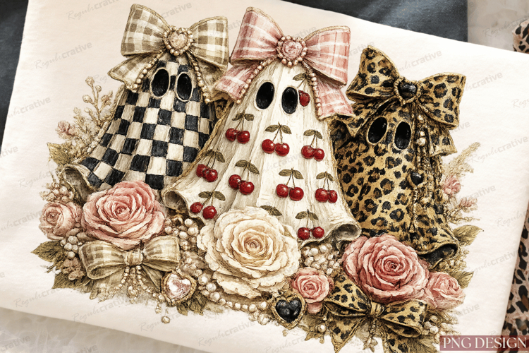 Coquette Ghost Trio PNG Design coquette ghost png, ghost