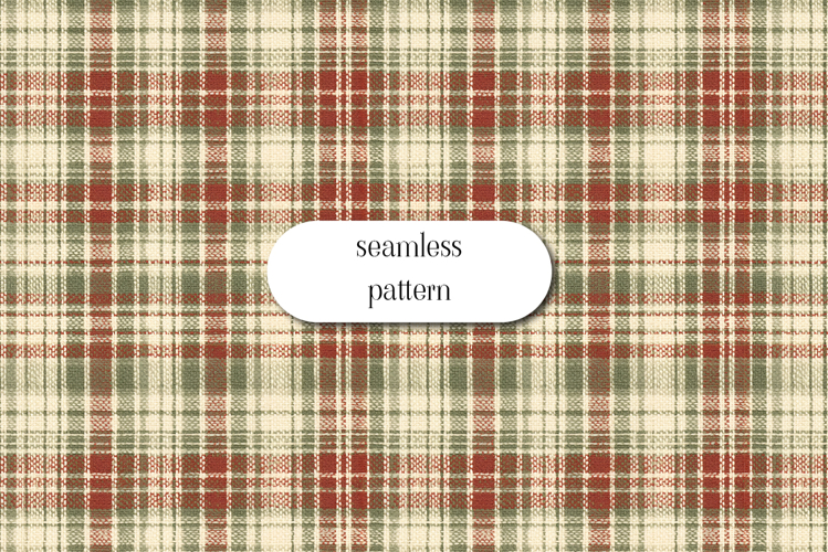 Vintage Plaid Seamless Pattern | Rustic Tartan Digital Paper