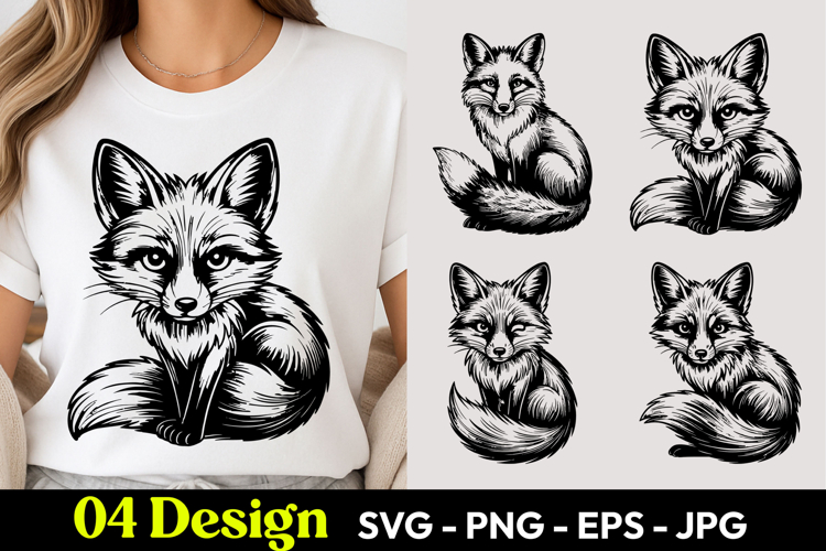 Kawaii Fox Cartoon SVG PNG example image 1