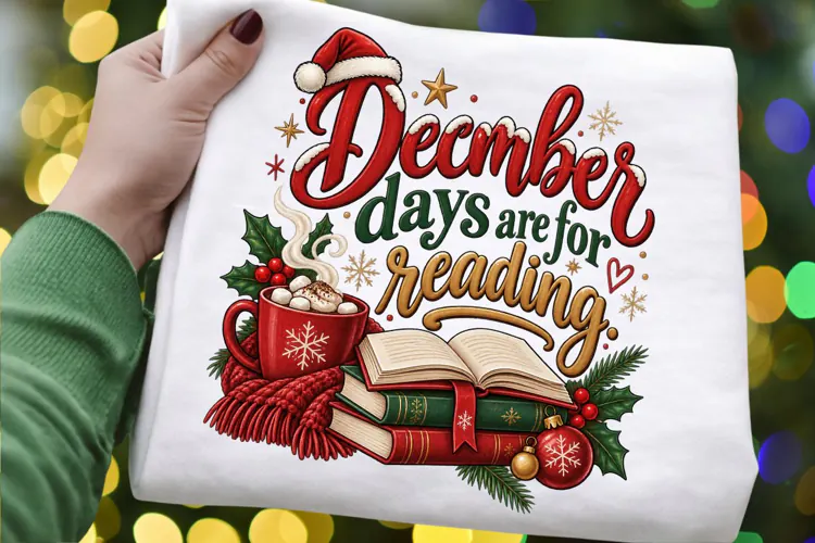 December Days Are For Reading PNG, Christmas Books