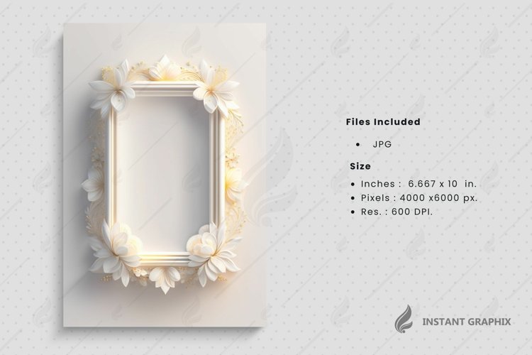 Beautiful Floral Frame on White Background