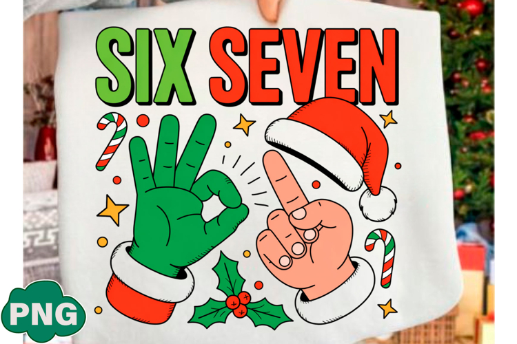 Trending Six Seven Meme Funny Christmas