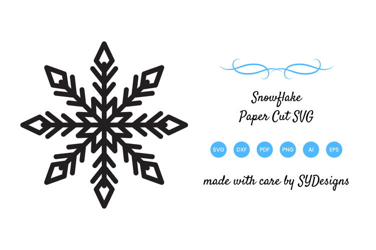 Snowflake Paper Cut SVG - Christmas Decoration Papercut