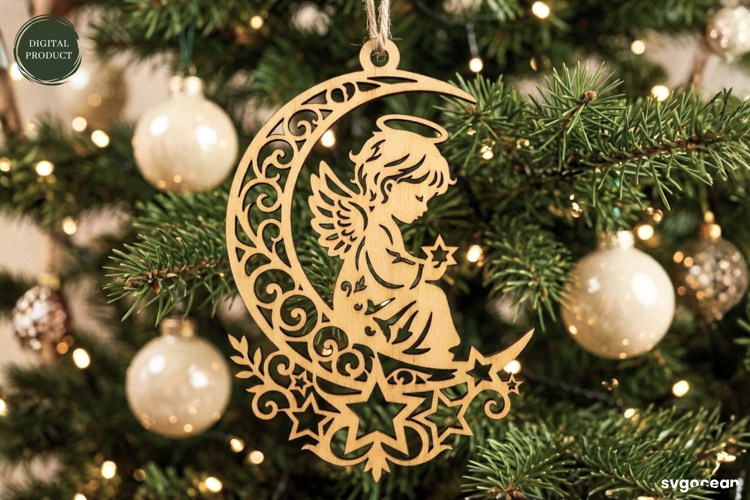 Angel Christmas Ornament Laser Cut | Glowforge | SVG
