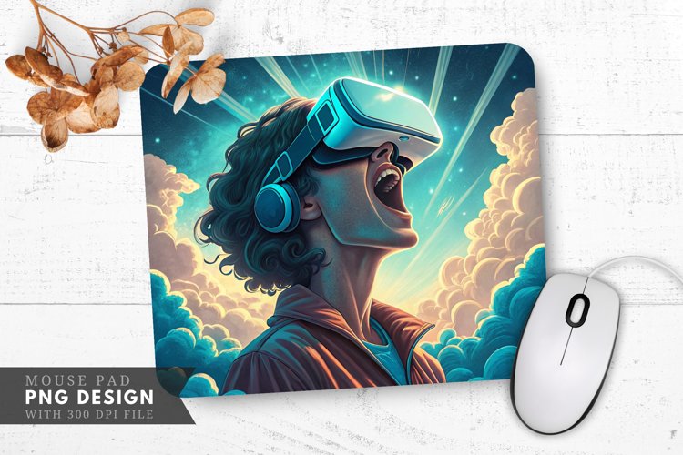 Awe in Virtual Reality Mouse Pad Mouse Pad PNG Design example image 1