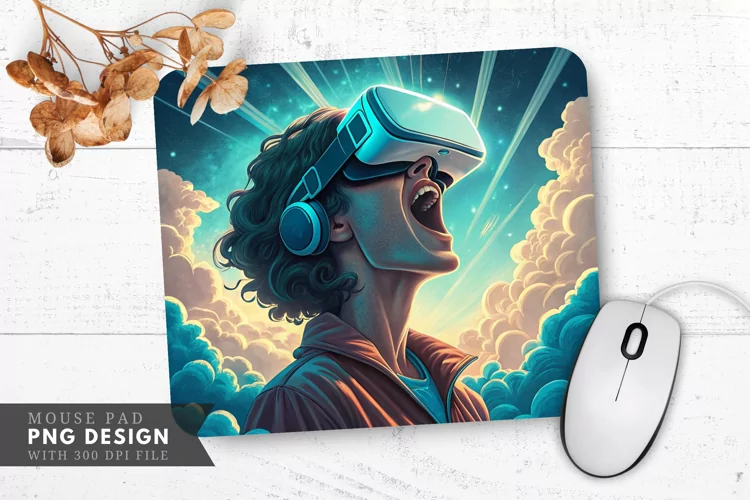 Awe in Virtual Reality Mouse Pad Mouse Pad PNG Design