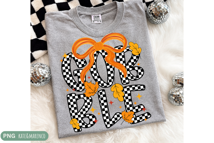 Gobble PNG | Thanksgiving Coquette PNG | Preppy Fall PNG
