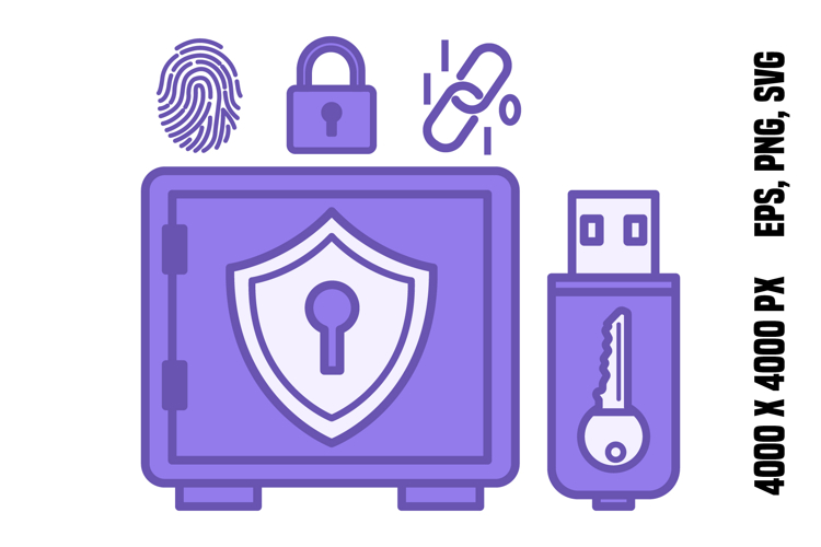 Purple Digital Vault Lock Icon