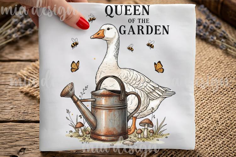 Queen Of The Garden PNG, Gardener Goose Png, Sublimation