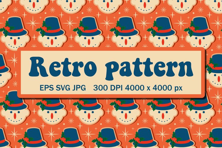 Retro pattern with Snowman heads