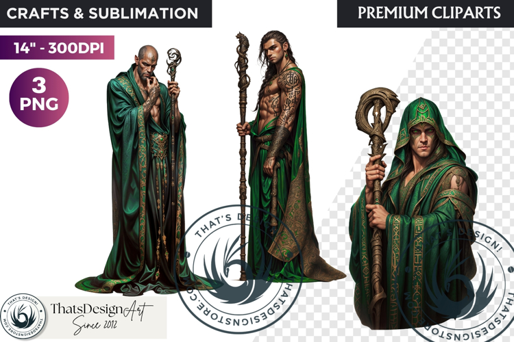 Fantasy wizard cliparts, sorcerer, spellcaster, mage