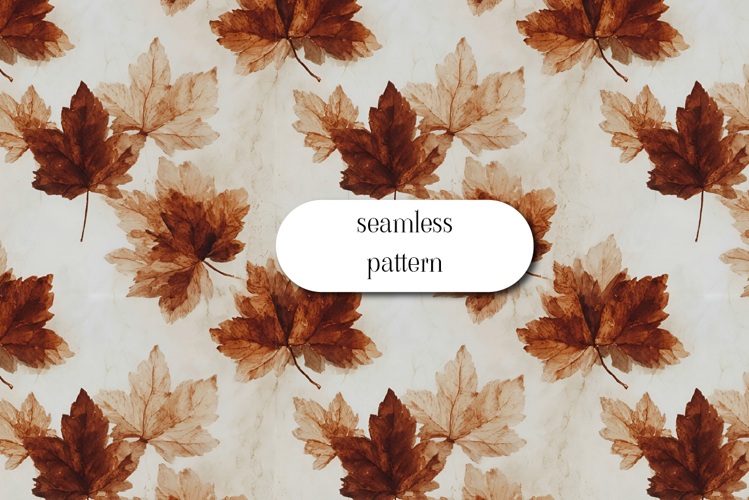 Watercolor Autumn Maple Leaves Seamless Pattern