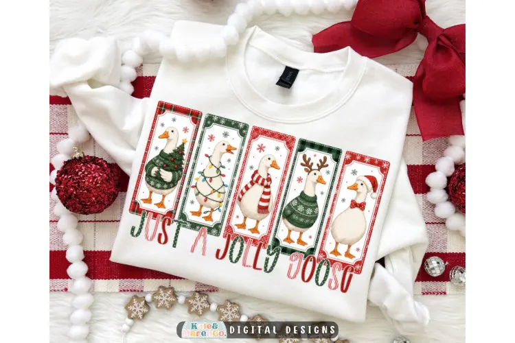Jolly Goose PNG | Preppy Christmas Goose PNG