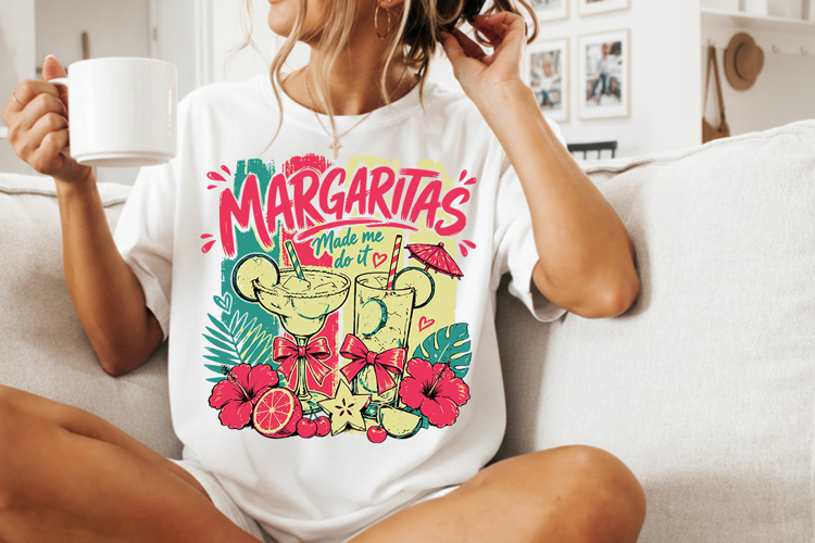 Margaritas Made Me Do it Sublimation PNG | Retro Beach Design