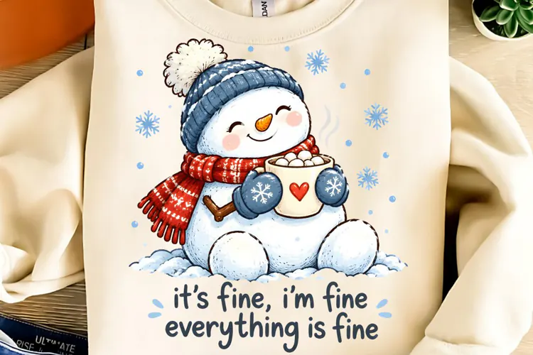It's Fine I'm Fine Everything is Fine PNG, Christmas PNG