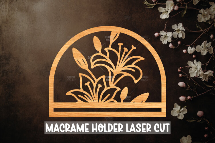 Macrame Holder Laser cut, Home decor Laser Cut example image 1