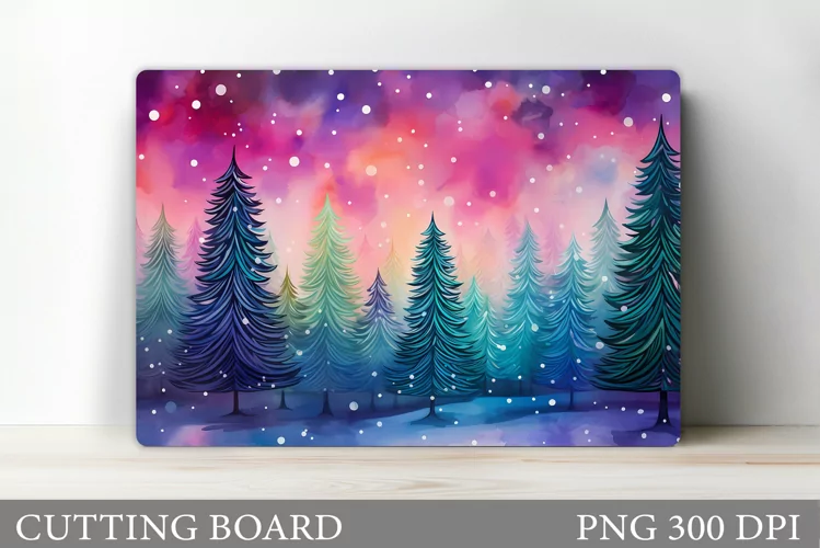 Christmas Tree Cutting Board Design. Kitchen Cutting Board