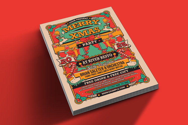 Christmas Party Celebration Flyer Templates