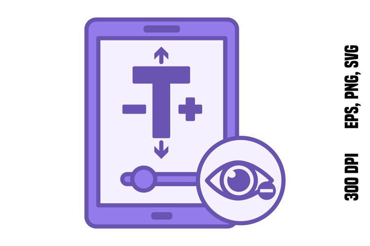 Purple Font Size Adjustment Icon example image 1