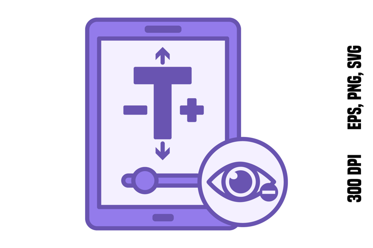 Purple Font Size Adjustment Icon