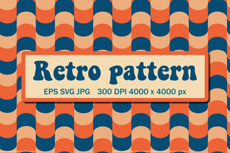 Geometric vintage pattern with waves in the style of the 60s