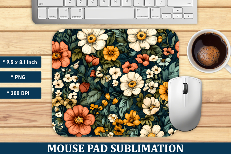 Victorian Garden Flower Mouse Pad | Mouse Pad Sublimation