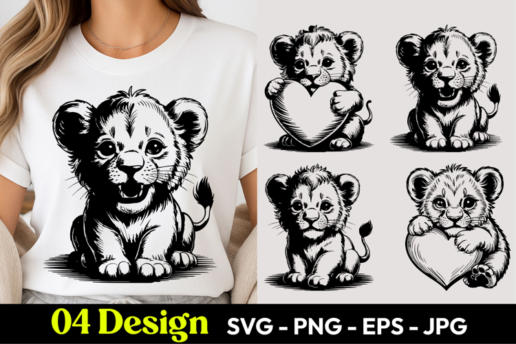 Kawaii Lion Cartoon SVG PNG