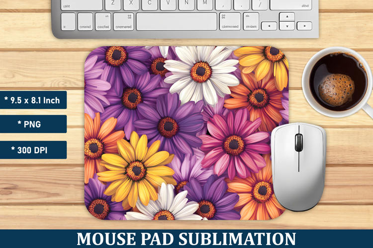 African Daisy Flower Mouse Pad | Mouse Pad Sublimation