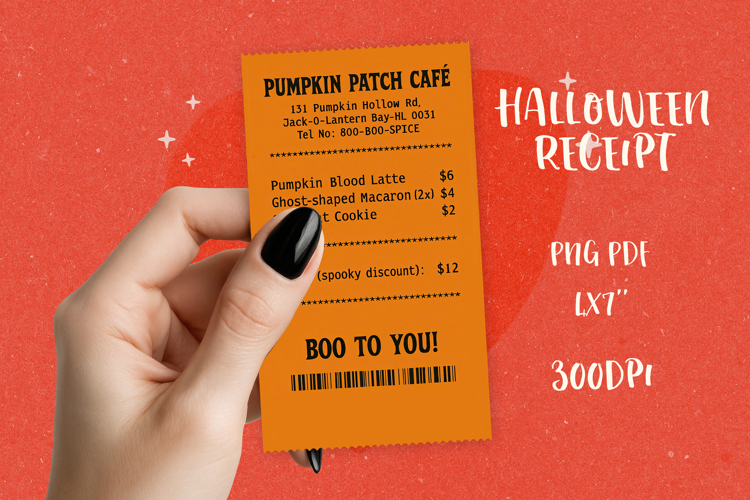 Spooky Halloween Receipt PNG|Funny Printable   Sublimation