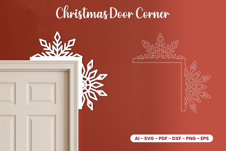 Christmas Door Corner Laser Cut SVG