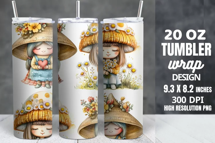 Spring Gnome Skinny Tumbler Sublimation