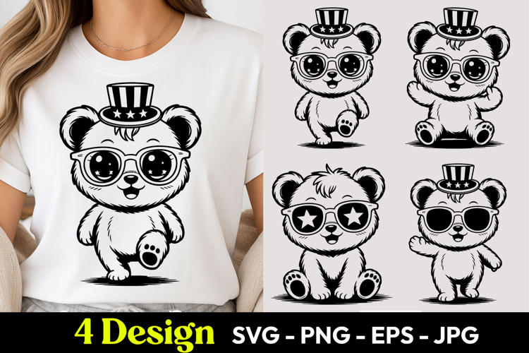 Cool Panda With Hat SVG PNG