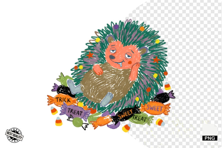 Halloween Hedgehog Clipart example image 1