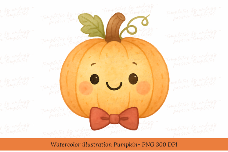 Watercolor Pumpkin Clipart Image 15