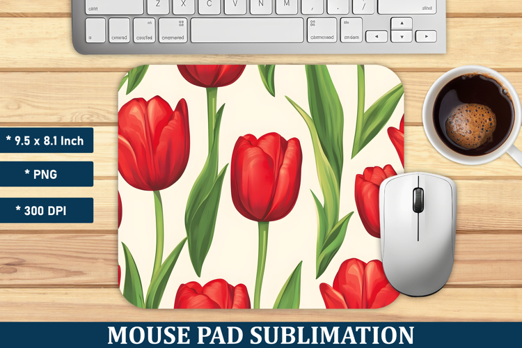 Tulip Flower Mouse Pad| Mouse Pad Sublimation