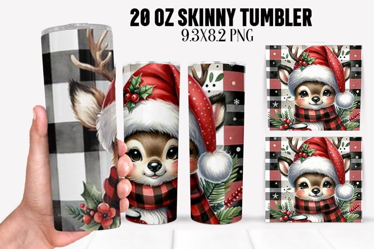 Christmas Deer Tumbler Sublimation ,20 oz Tumbler Wrap