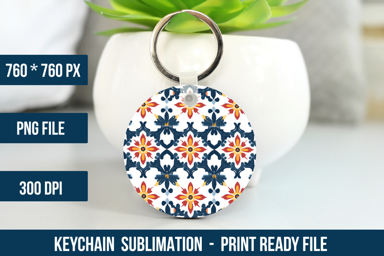 Mediterranean Pattern Keychain | Keychain Design