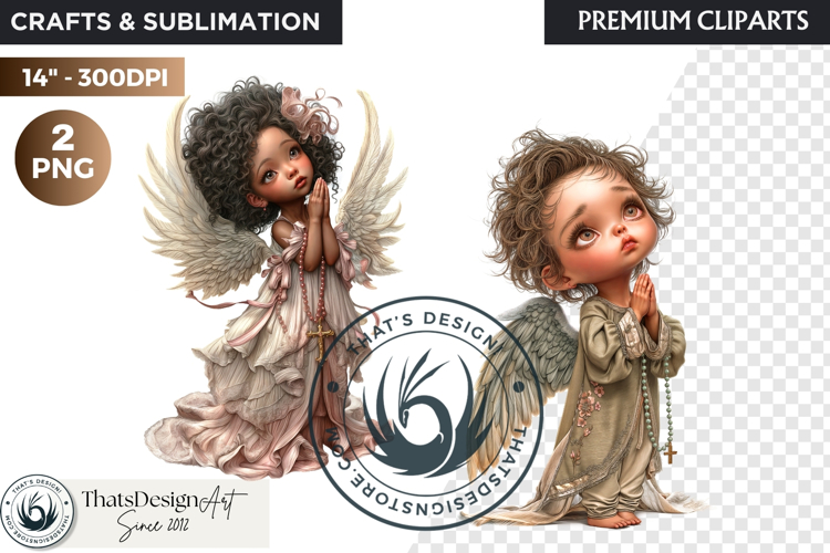 Little Angel praying clipart PNG, Cute angel, christian art