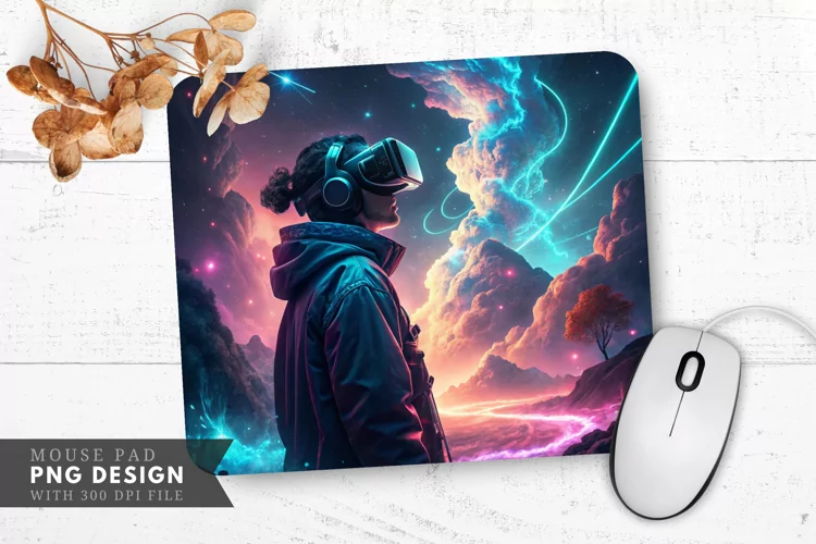 Cosmic VR Experience Mouse Pad PNG Design