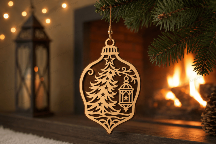Christmas Tree Ornament Laser Cut SVG , Christmas tree SVG