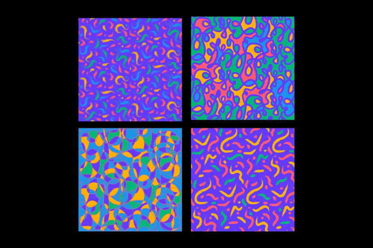 Grunge Doodles Seamless Patterns 4 Designs